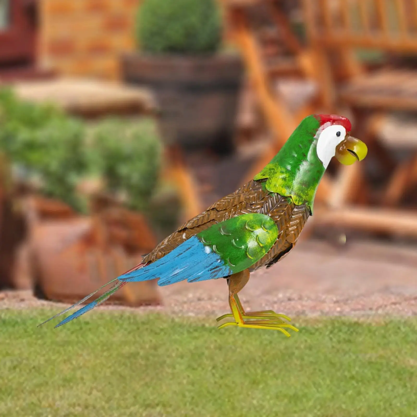 

Metal Parrot Sculpture Ornament Multifunctional Handcraft 4.7x12.6x9.4inch