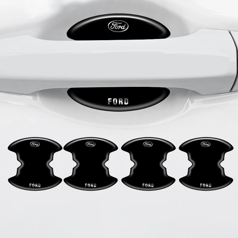 8Pcs TPU Car Door Handle Bowl Anti-scratch Sticker For Ford ST Racing RS Mustang Kuga Fiesta Fusion Mondeo Edge Transit Ecosport