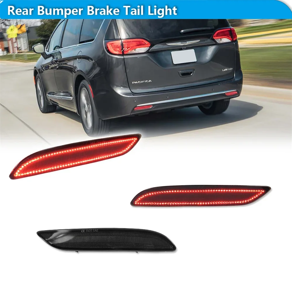 For Chrysler Pacifica & Voyager Car Rear Bumper Reflector Lights Red LED Tai/Brake Light Rear Fog Light 2017-2023 Running Light