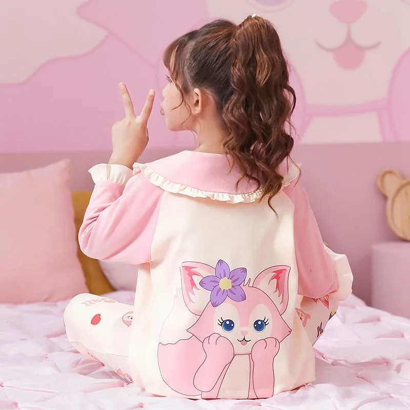 Cartoon Sanrio Girls Pajama Sets Print Cute Daily Causal Comfortable Soft Nightwear Set Comfy Suitable Indoor Autumn Winter