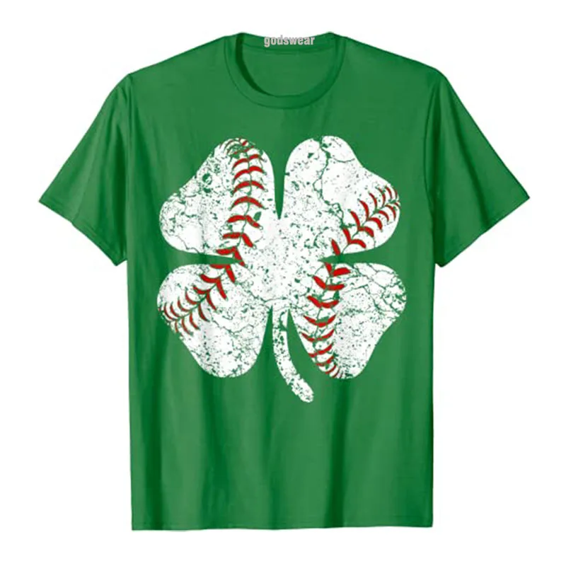 Baseball St Patricks Day Boys Men Catcher Pitcher Shamrock T-Shirt Customized Products Men Clothing Baseball-Lover Tee Tops