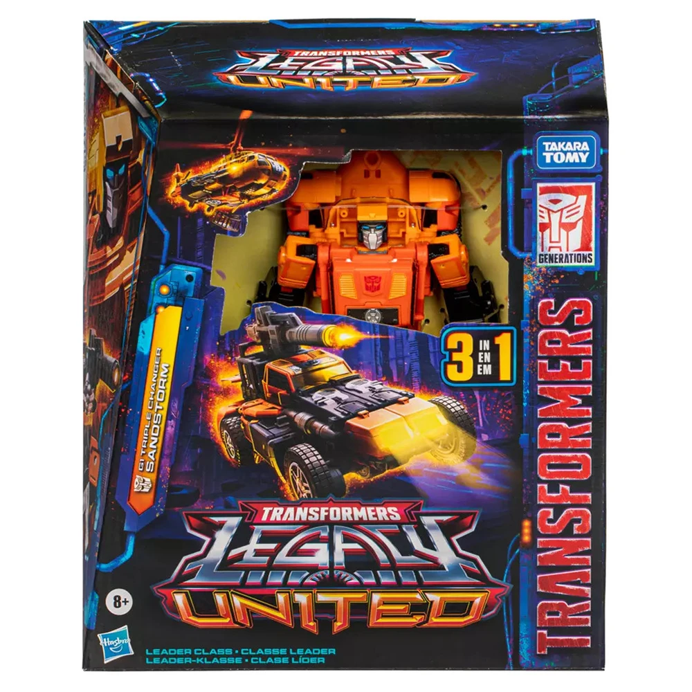 [In-Stock] Hasbro Transformers Legacy United G1 Triple Changer Sandstorm 19cm Leader Class Action Robot Figure Toys