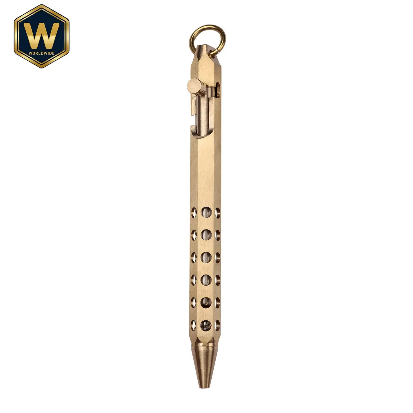 Handmade Brass Machine Gun Pen, Hexagonal Hole Design, Signing Pen, Exquisite Antique Brass Pen