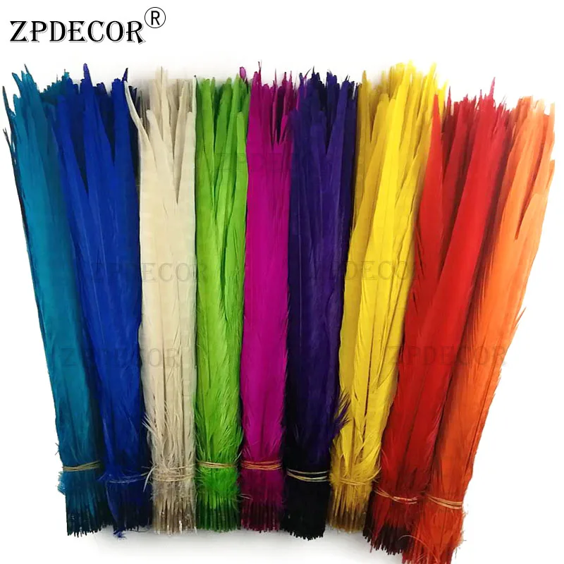 ZPDECOR Ringneck Feathers 30-35cm/12-14 Inch Dyed Plumage for Crafts And Costumes Natural Bird Feathers