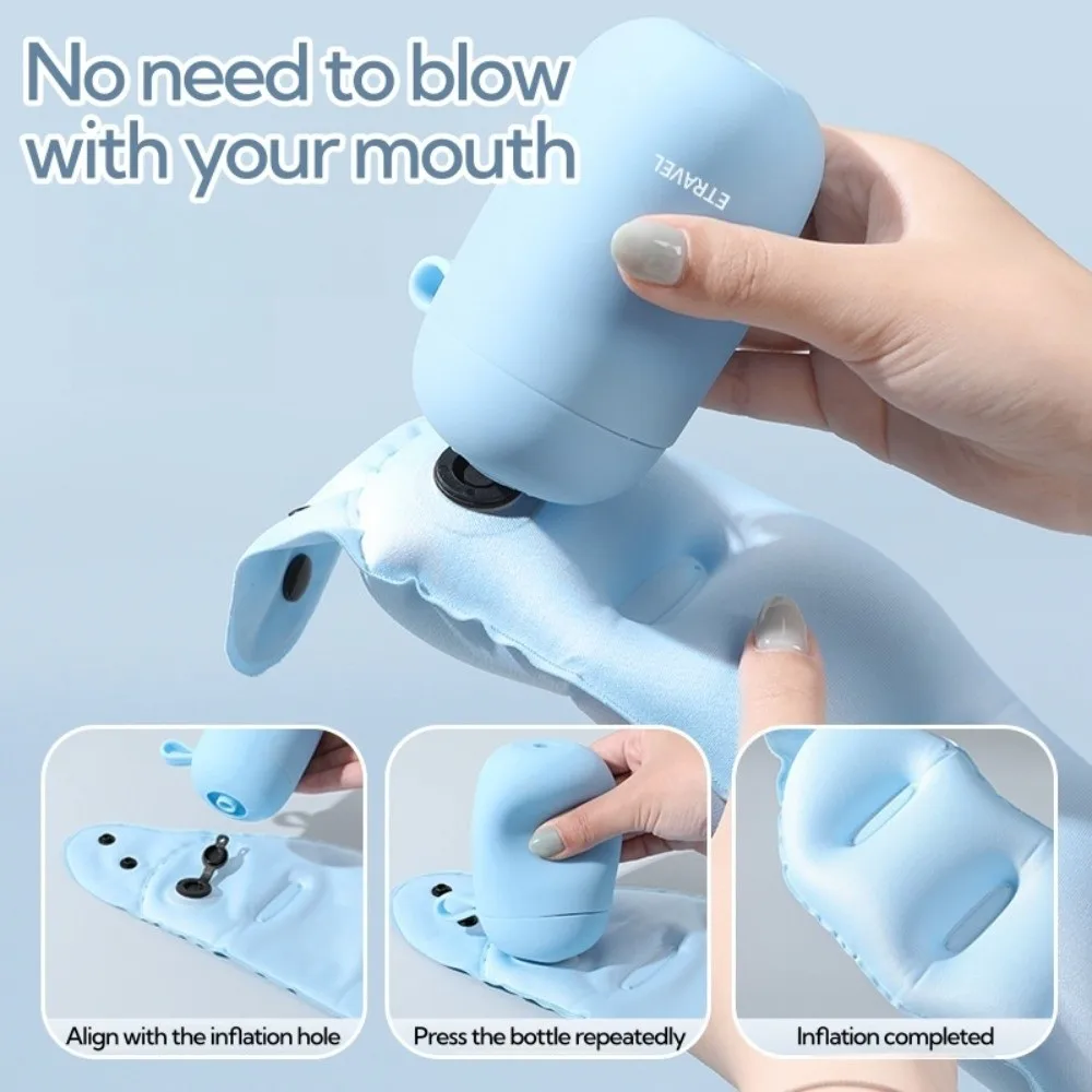 

Portable U-shaped Neck Pillow Mini Comfortable Inflatable Travel Pillow Milk Fiber Lightweight Ring Neck Pillow Travel