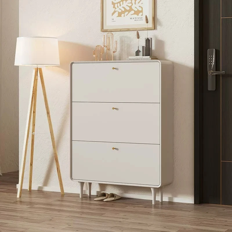 Zapatero Minimalista y Elegante, Mueble Zapatero Moderno para Entrada, Ahorra Espacio, Mueble de Madera para Esquina, Mueble para Zapatos