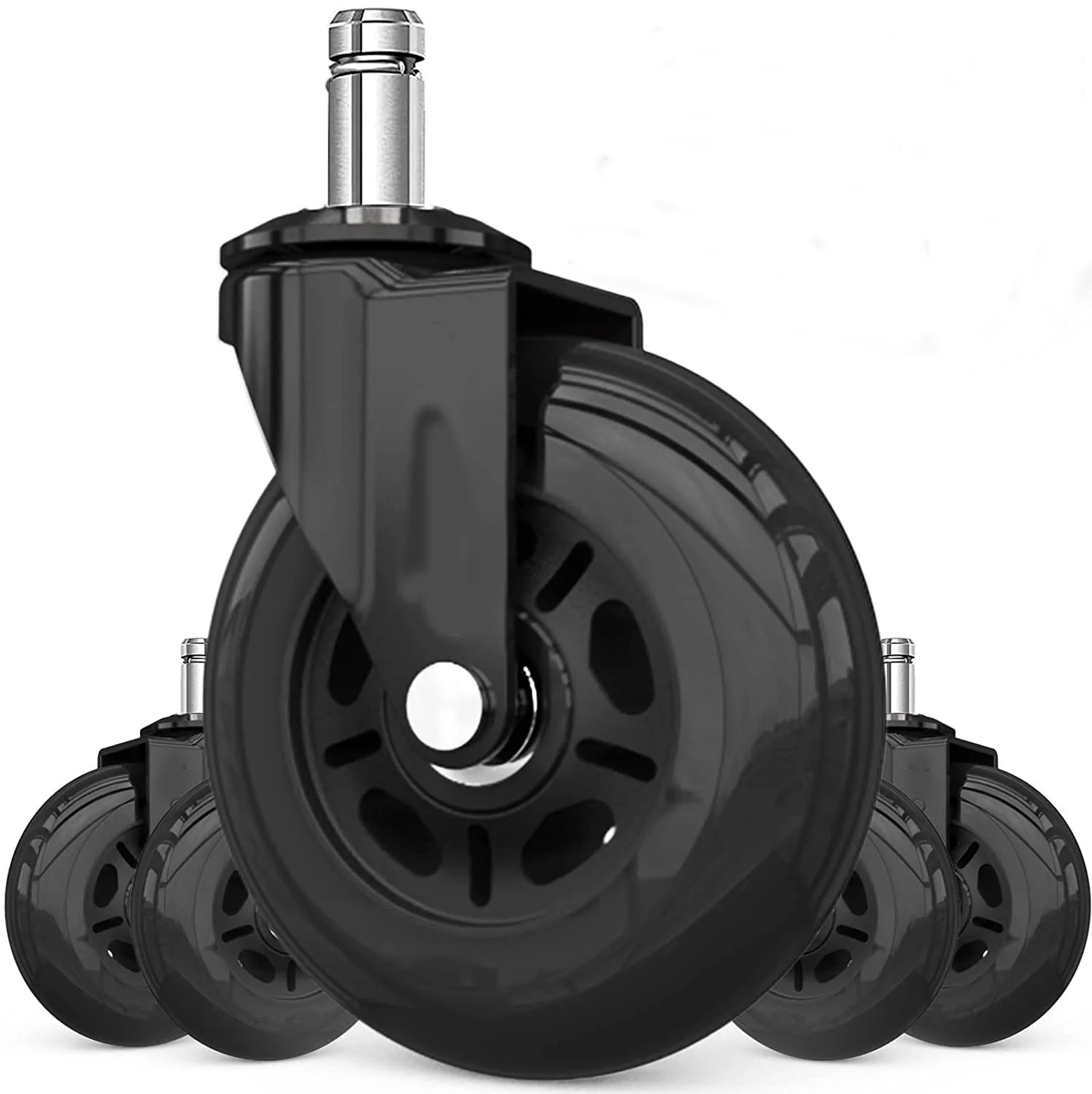 

Колеса для офисного стула, набор из 5 колес для офисных стульев, ручка 11 мм x 22 мм, универсальные прочные ролики для офисного стула