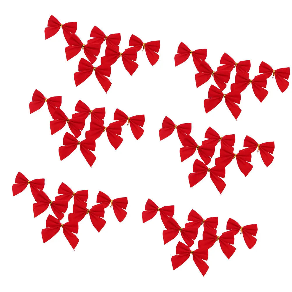 

96 PCS Small Bow Pendant Christmas Tree Ornament Bowknot Ornaments Bow-knot Xmas Tie Decorations