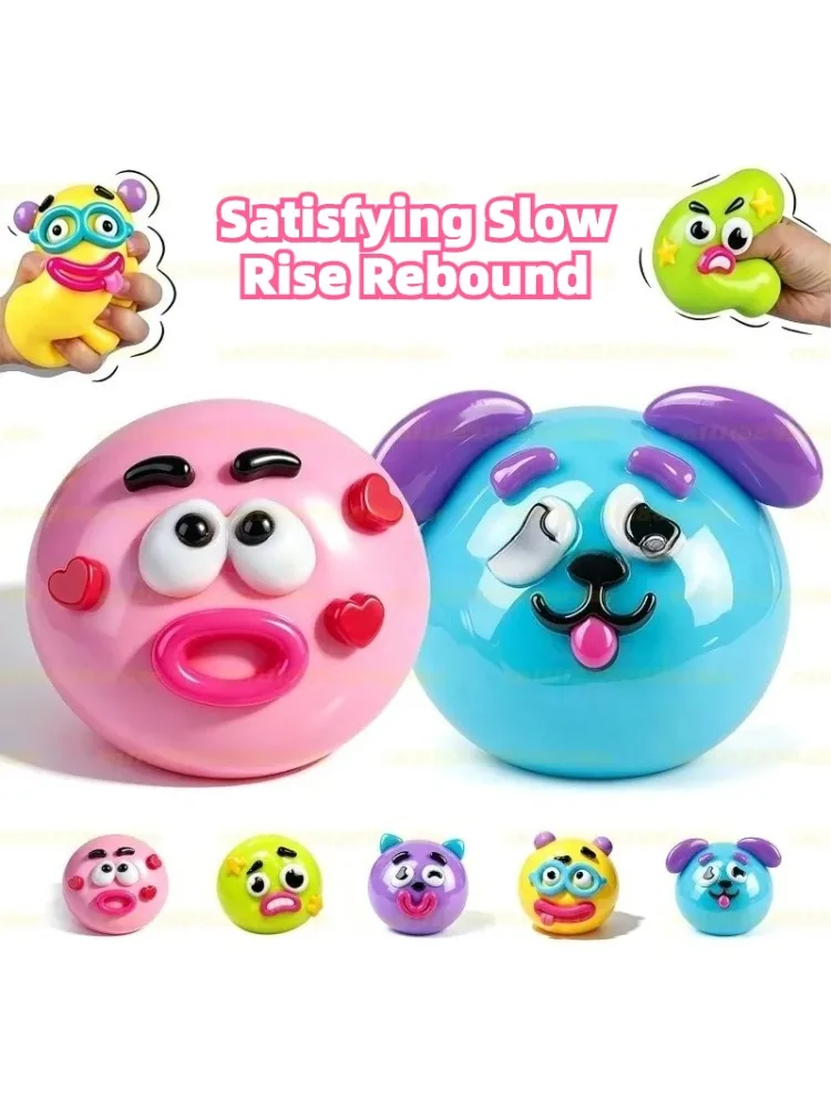 2026 NEU Smushers Squishy, Curiosities Hundegesicht-Wechsel-Squishy-Spielzeug, weiches, formbares, niedliches Slow-Rise-Quetschspielzeug, entspannendes sensorisches Spielzeug
