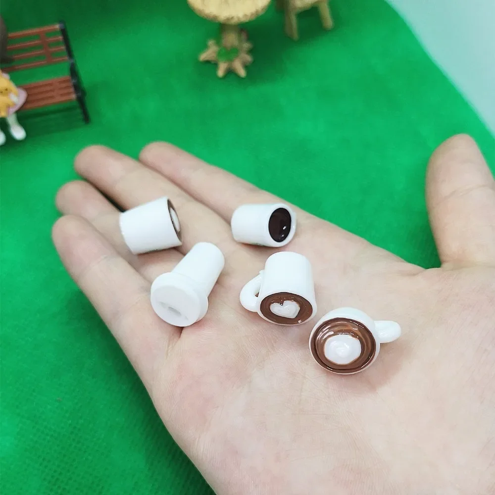 1:6 10 stücke Puppenhaus Dekoration Zubehör Mini Lebensmittel Kaffee Trinken Eis Wein Tasse Flasche für Puppe DIY Küche spielzeug – Detail 2