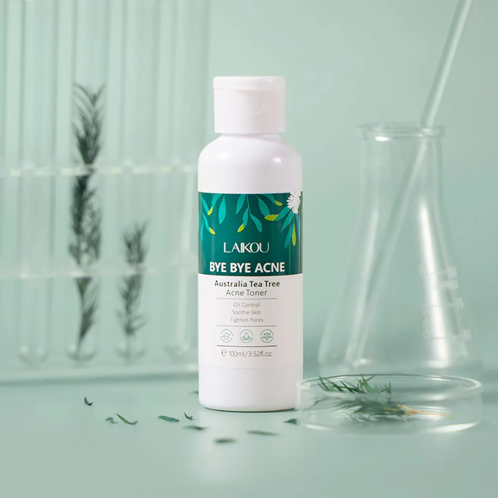 

LAIKOU Australian Tea Tree Anti-Acne Toner 100ml Oil Control Pore Minimizing Face Water for Wet Compress, Hydrating Blemish Care