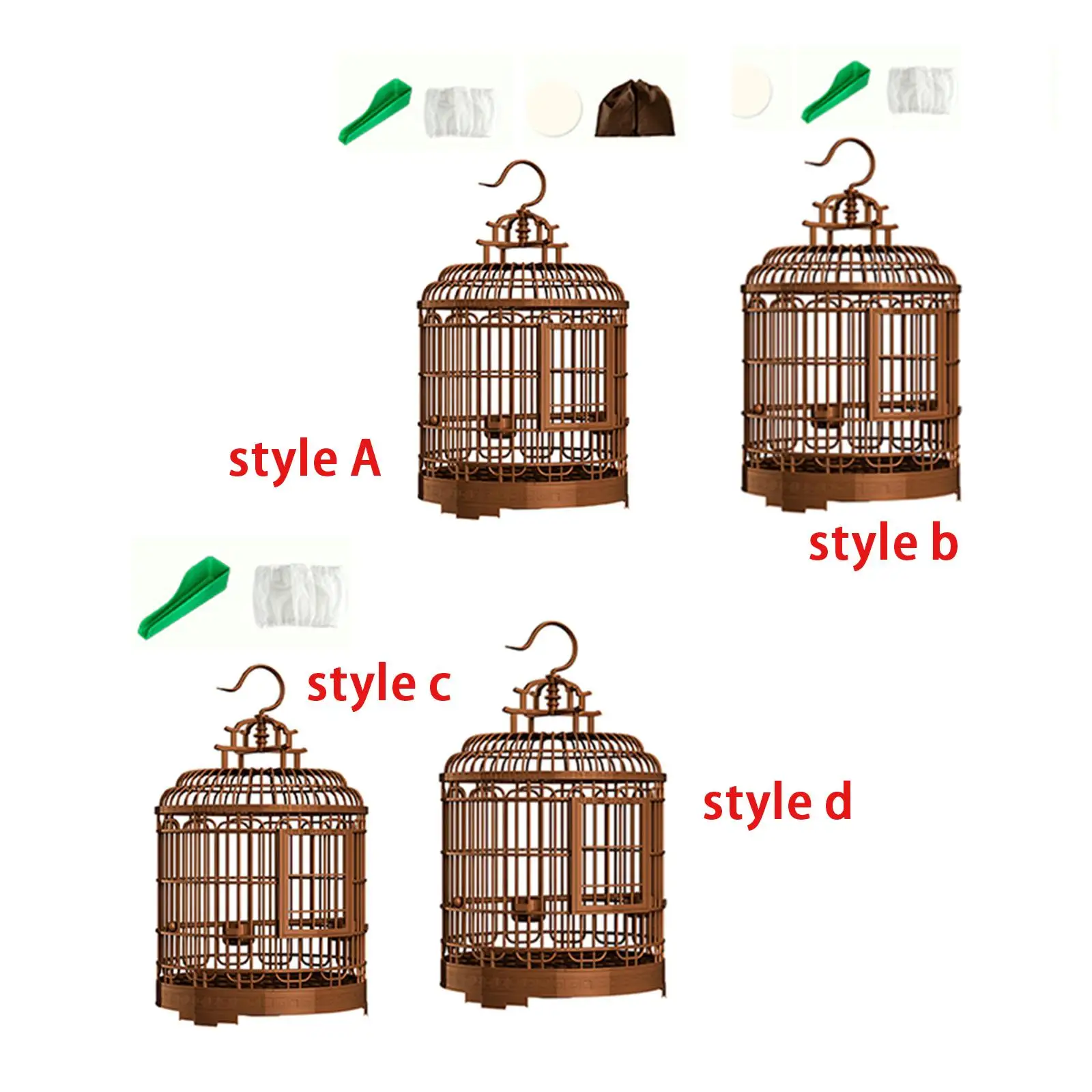 Retro Birds Cage Hanging Hook Stand Cage for Cockatoos Cockatiels Canary