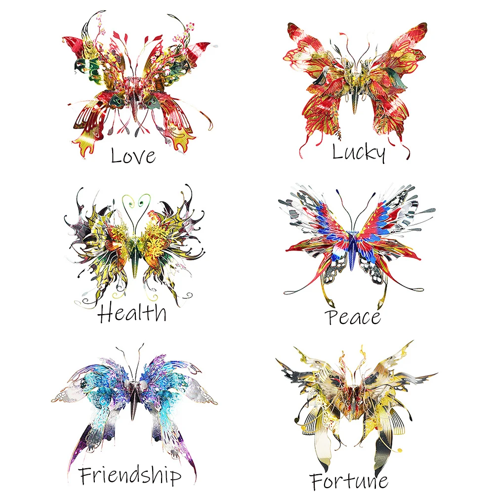 

3D Mini Feather Wing DIY Metal Butterfly Puzzle Creative Insect Ornament Craft Gift Assembly Educational Puzzles Kit for Adults