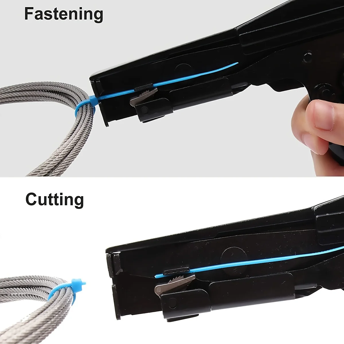 Cable Tie Tool,Fastening Cable Tie Gun and Flush Cut Zip Tie Gun with Steel Handle for Nylon Cable Tie