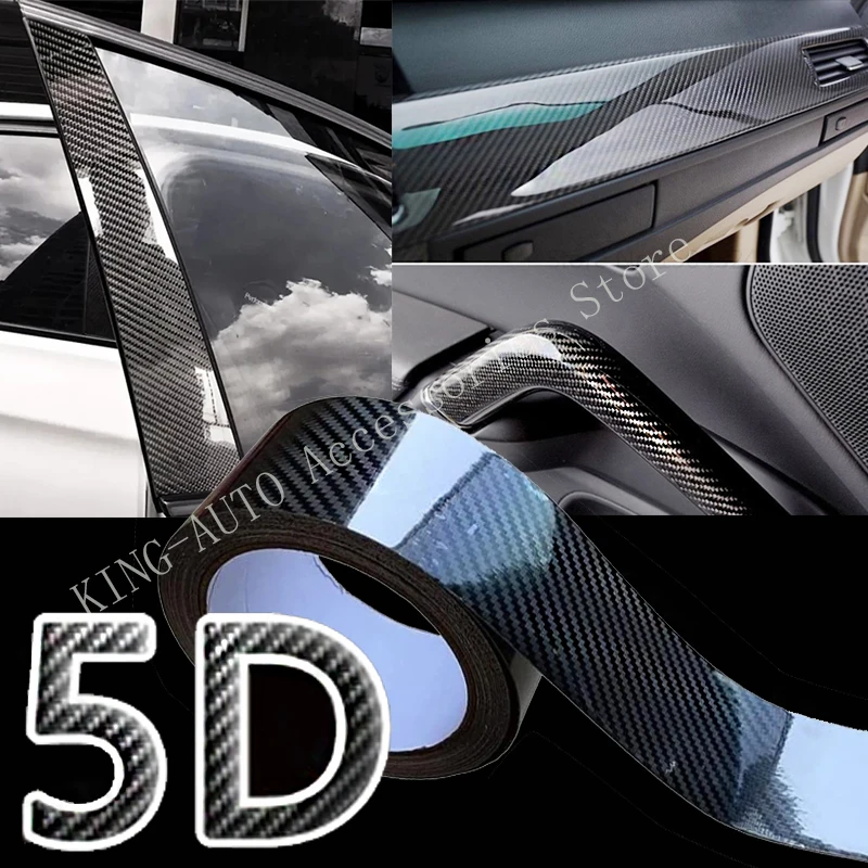 

5D Carbon Fiber Car Stickers Protector Car Door Sill Sticker Scratchproof Stickers Protector Auto Bumper Strip Car Protect Tape