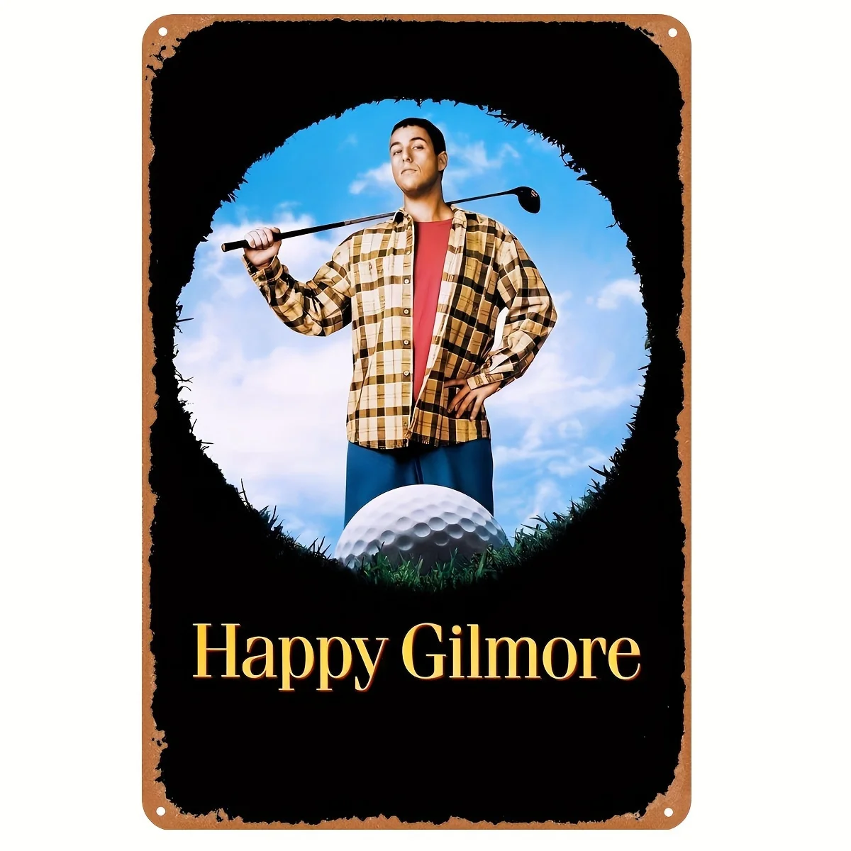  Happy Gilmore Vintage Golf Movie Tin Metal Sign - Weather-Resistant Iron Wall Decor for Home, Bar, Cafe, Office Indoor/Outdoor 