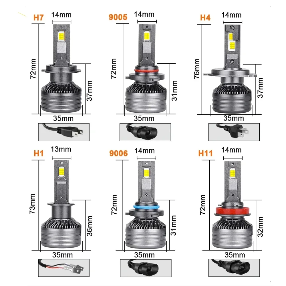 2 Stuks H7 Led H4 Led Lampen Koplamp Canbus 600W 600000lm H11 Hb4 9006 Hb3 9005 Auto Moto 12V Auto 8875 Chip 24V Voor Vrachtwagen