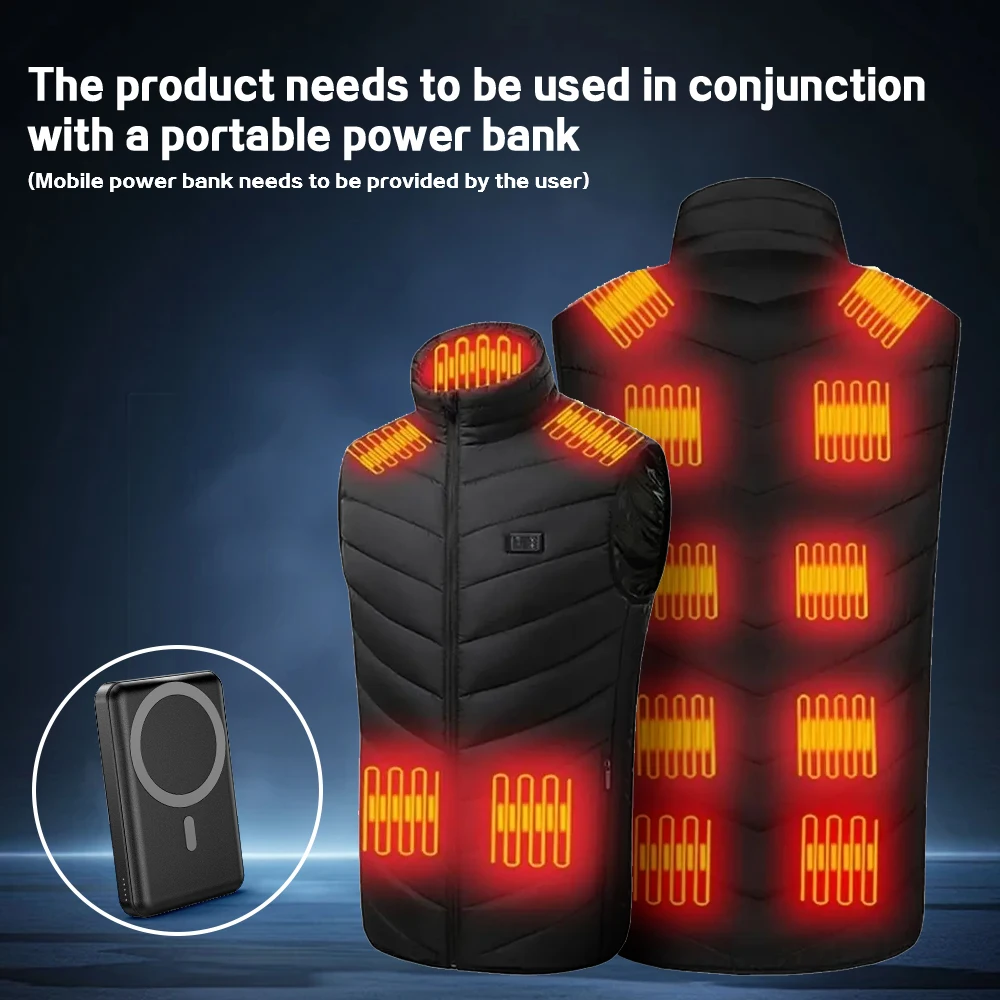 Electric Heating Vest Heated Down Jacket Man Heated Vest Men Women Usb Heated Jacket Heated Body Warmer Clothing Veste