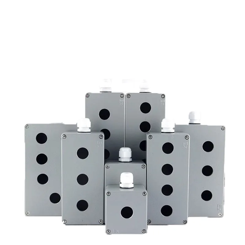 Waterproof Cast Aluminium Button Box Explosion-proof Industrial Switch Box Electric Power Control IP67 Junction Box Open Hole