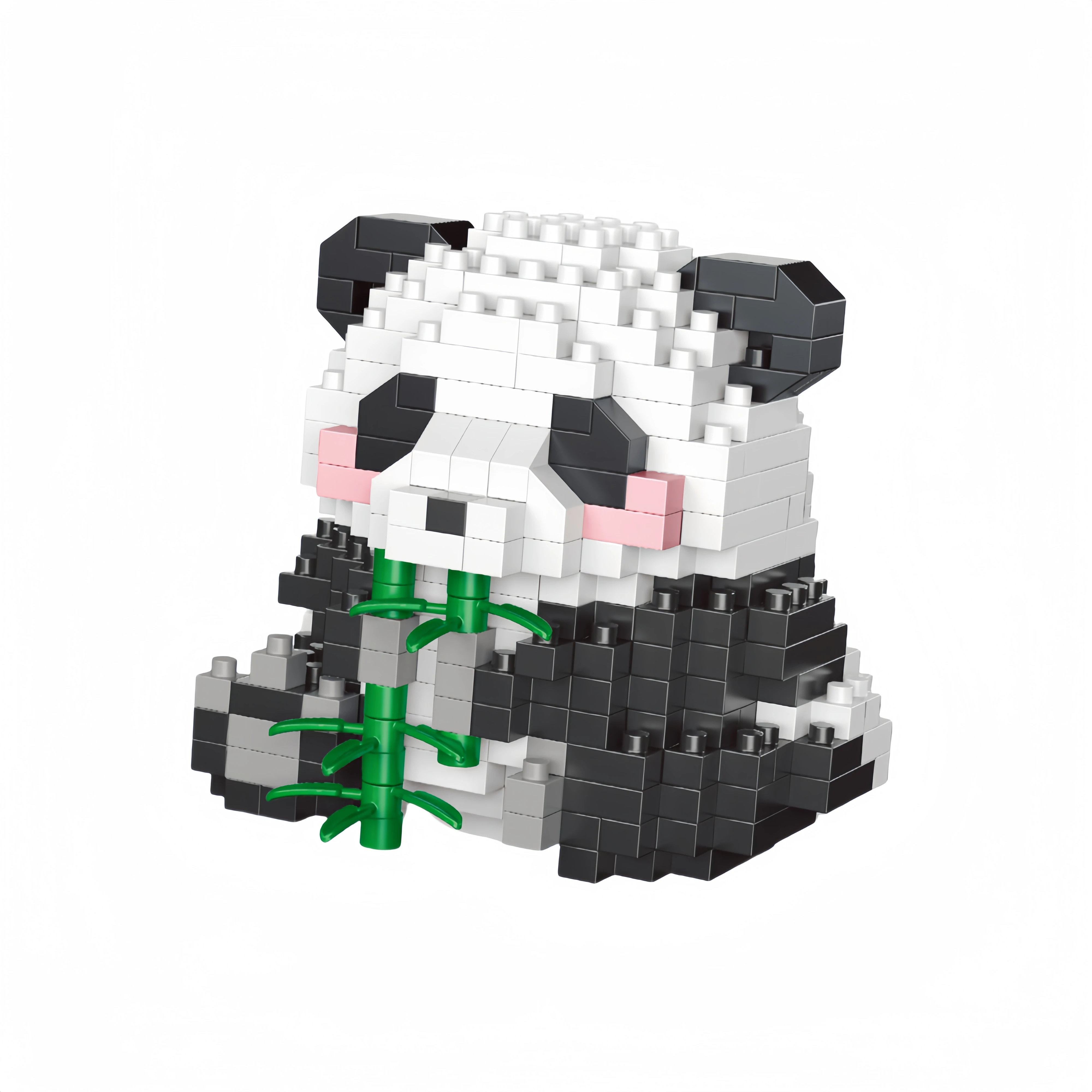 Knew Built Adorable Panda Micro Mini Building Blocks: Five Lovable Shapes, with Charming Apple and Bamboo Perfect Playmate Toys