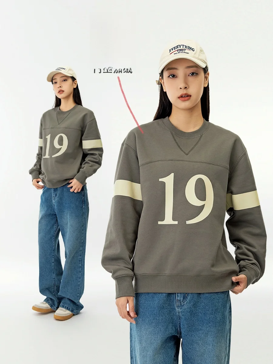 

MANNSTU Весенний свободный свитшот с круглым вырезом, тонкий флисовый пуловер, женский повседневный свободный нейтральный топ для пар, модный