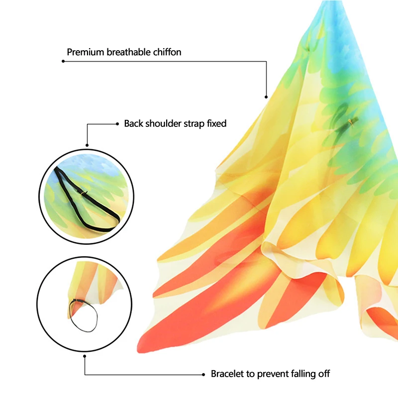 Vogel-Kostuum-Papegaaienvleugels Voor Kinderen Met Vogel Hoofdbanden Jongens Meisjes Adelaar Verkleedcape Halloween Feest Gunsten Geschenken