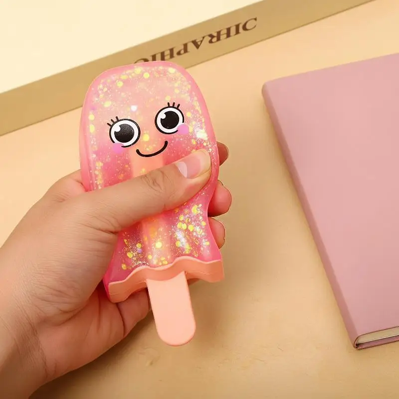 Glitter Ice Cream Popsicle Slow Rising Squeeze Toy Non-Toxic Stress Relief Fidget for Holiday Party Souvenirs