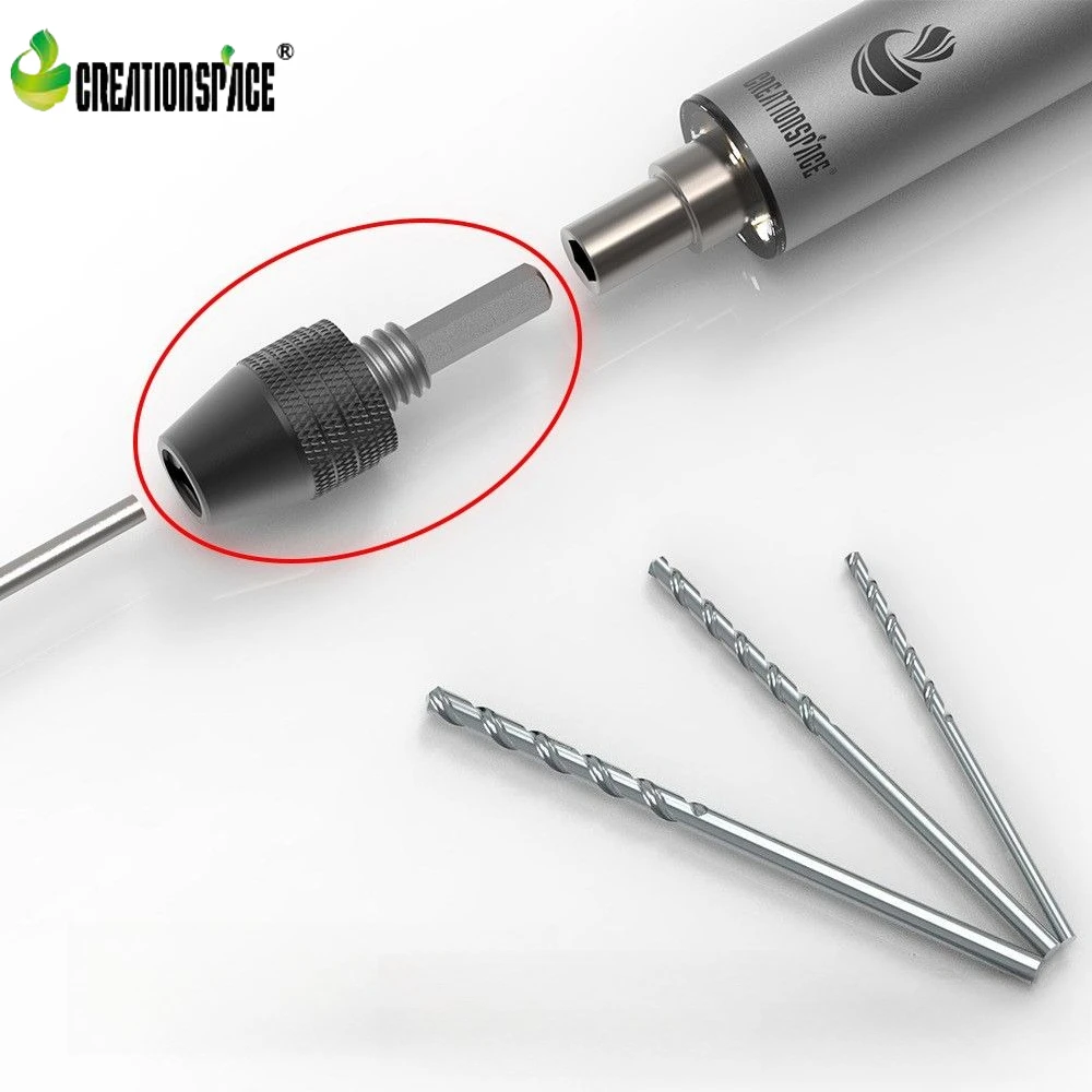 Creationspace 1/4 بوصة عرافة عرقوب مثقاب ظرفي بدون مفتاح 1.5-2.5 مللي متر محول الحفر لمفك كهربائي صغير ، أداة دوارة #1