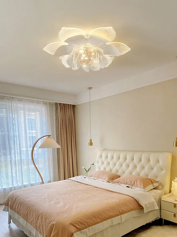 

Flower Bedroom Light Nordic Ins Internet Celebrity Warm Romantic Girl Room Light Creative Starry Master Bedroom Ceiling Light