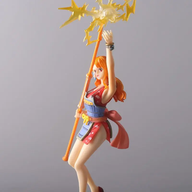 

19.5cm Anime One Piece VAH Weather Stick Milk Foam Ball Kawaii Nami Action Figure Model Toy Gift