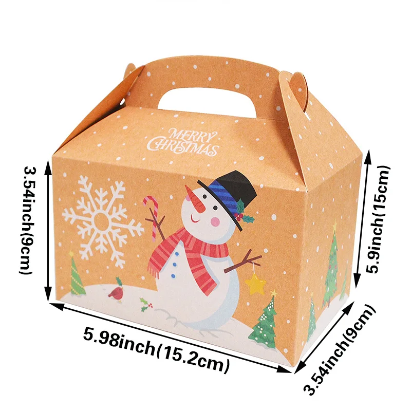 12/24/36/48PCS Merry Christmas Candy Box Paper Gift Cookie Cake Treat Packag Box Navidad Natal Noel New Year 2023 Party Supplies