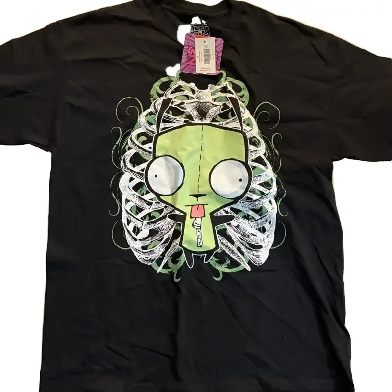 Invader Zim Gir Skeleton Graphic T-Shirt Black Adult Large