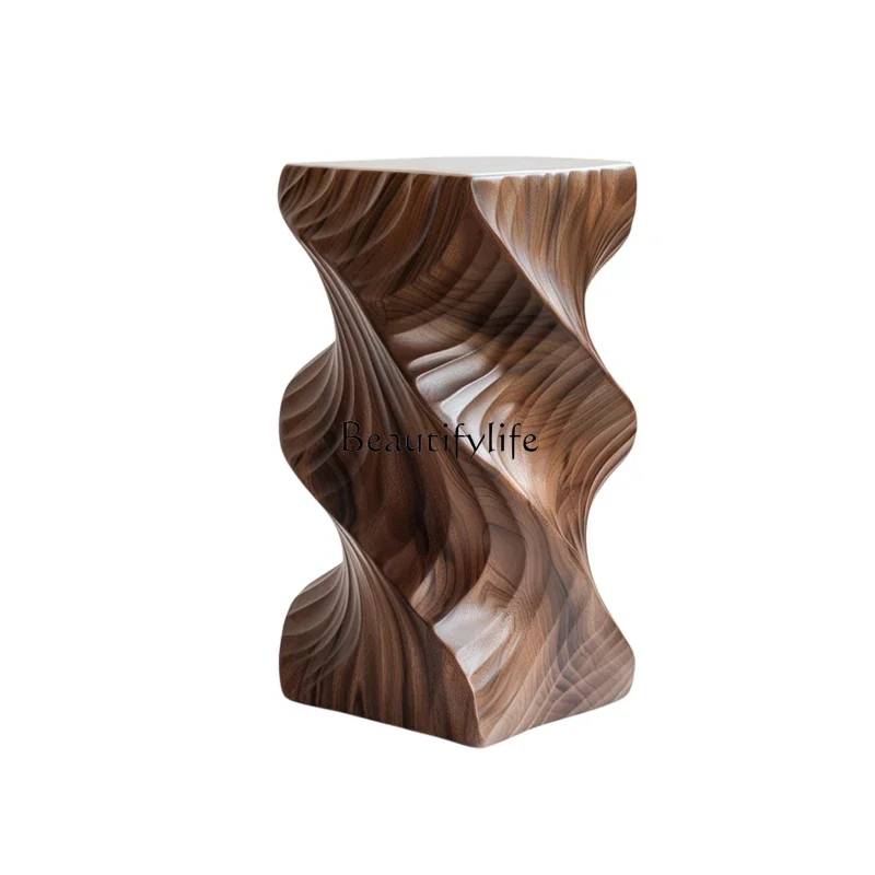 

XX39Italian minimalist light luxury high-end solid wood pier base low stool living room sofa