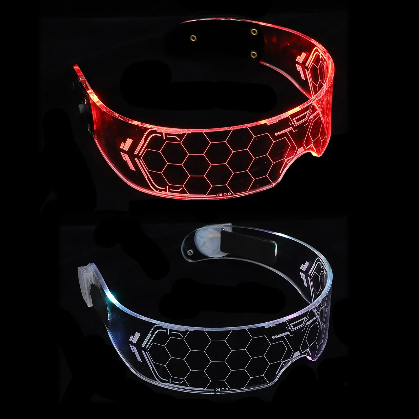 

2 шт. светодиодные очки, яркие, красочные, светящиеся, для вечеринок, фестивалей, реквизит для фотосессий, для ночных клубов, танцев, светящиеся креативные очки