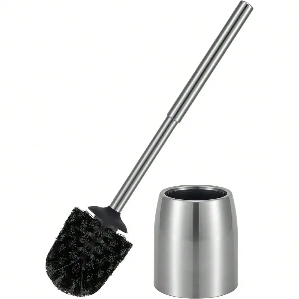 

Stainless Steel Toilet Brush And Holder Set, 12-Inch Handle With Dense Bristles And Protective Case