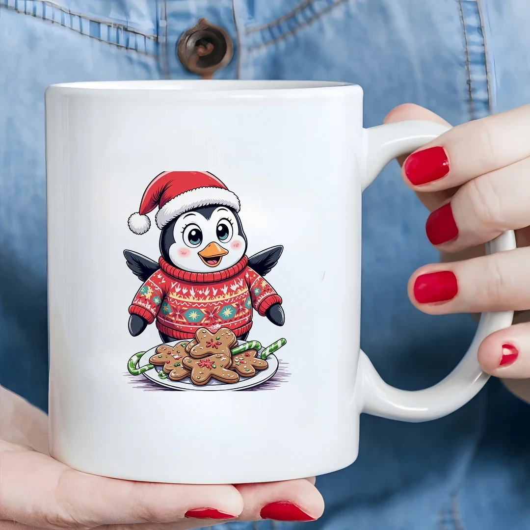 

Adorable Christmas Penguin 11OZ Mug - Kids Drink Cup Christmas Gift Essential Home Cup