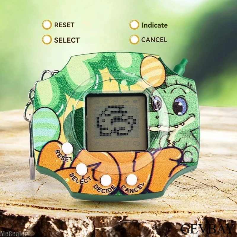 New Dinosaur Shell Retro Virtual Pet Console Pixel Electronic Toy Kids Play Keychain Pendant