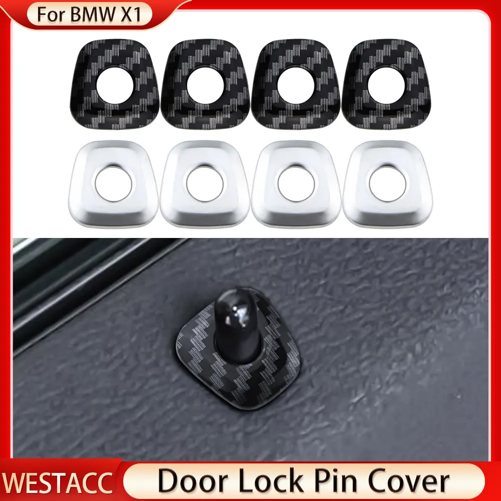 Porta tampa do pino do fechamento para BMW, tampa do tampão do botão, etiqueta da decoração do ABS, acessórios da guarnição, X1, F48, X2, F39, 2016-2022, 4 PCes