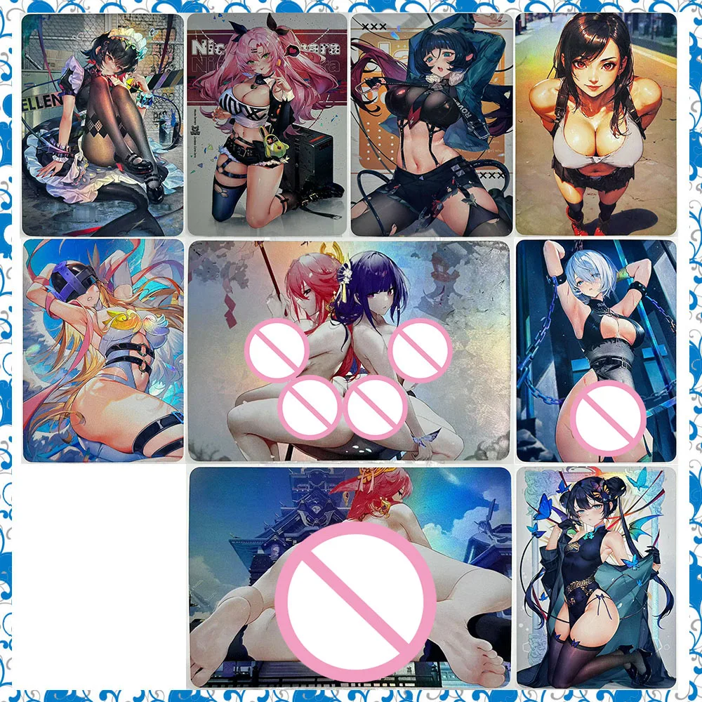 

Аниме «История богини» «сделай сам», ACG Ellen Anby Demara Tifa Lockhart Angewomon, блестящая коллекционная карта премиум-класса, подарки на Рождество и день рождения