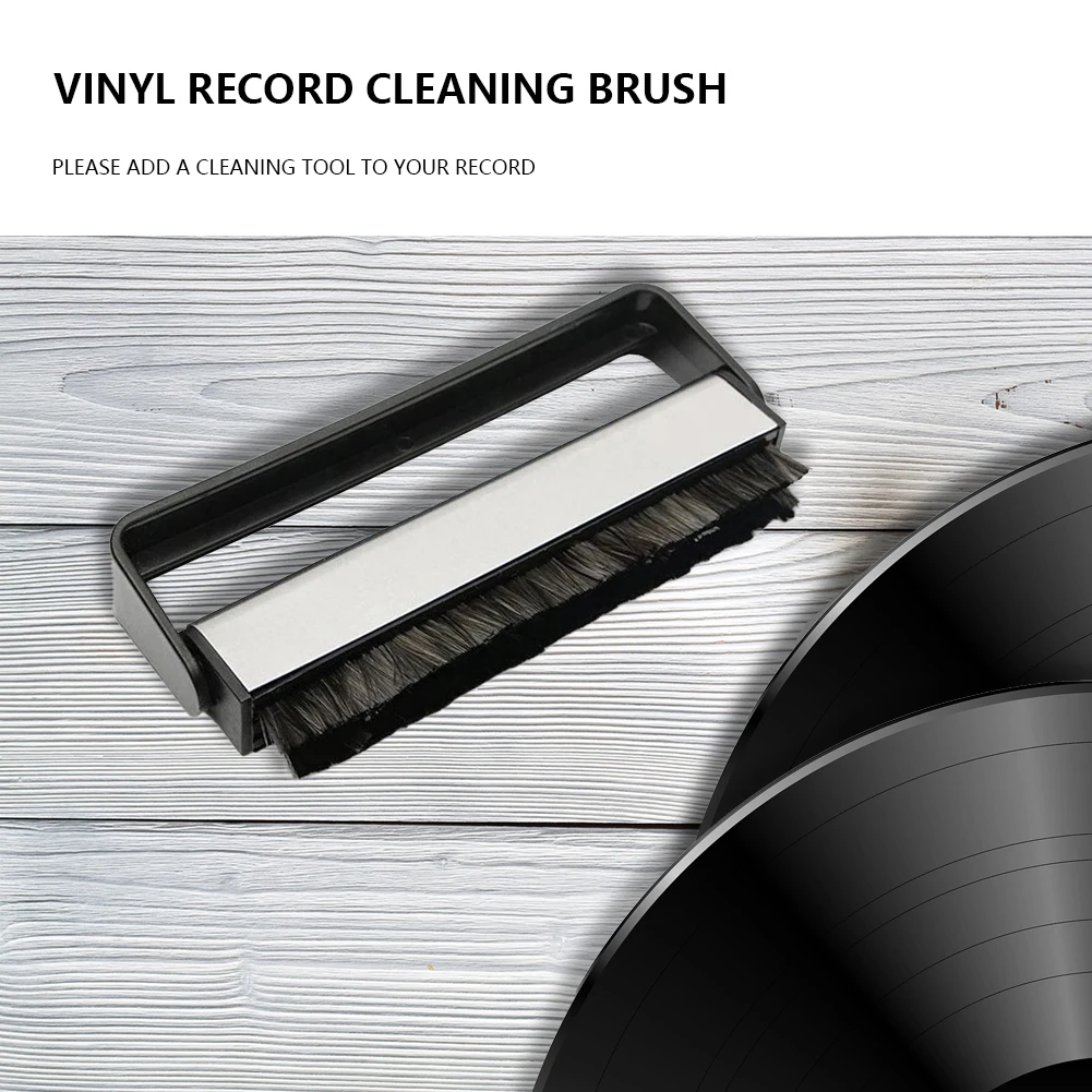 Nylon Wool Vinyl Record Cleaning Brush Portable Gramophone Cleaning Brush  Anti Static with Handle for Musician Suppiles