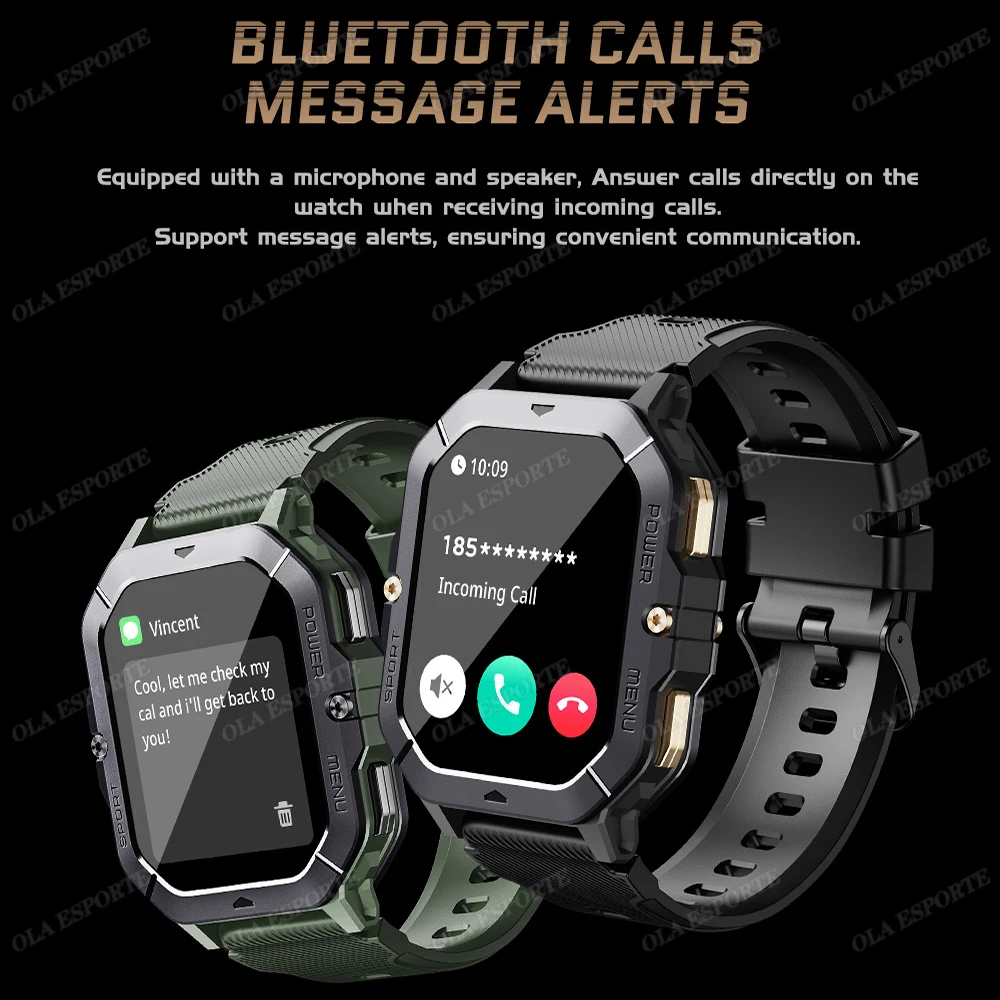 2025 Outdoor Smart Watch 2.02inch Screen Professional Health Management 10-Meter Waterproof Bluetooth Call Sports Smartwatch New