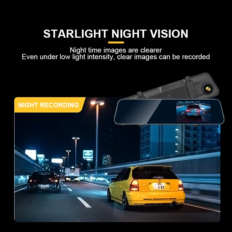 2 كاميرا داش كام 1080P جهاز تسجيل فيديو رقمي للسيارات الجبهة الخلفية للرؤية الليلية مسجل فيديو داشكام شاشة ركن السيارة