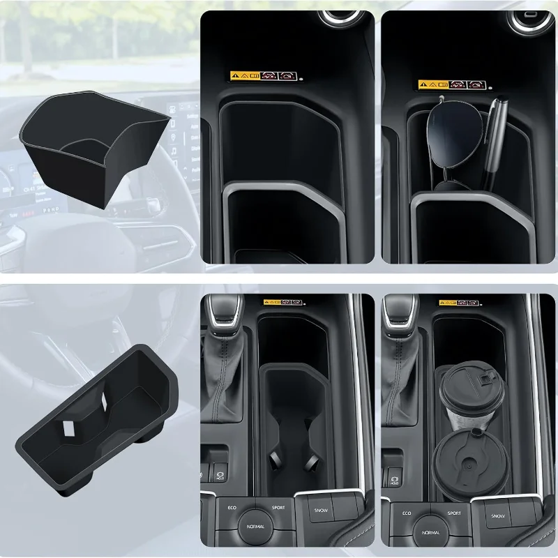 Central Console Cup Holder & Storage Mat Console Insert Organizer For Toyota Grand Highlander 2024 2025 Accessories