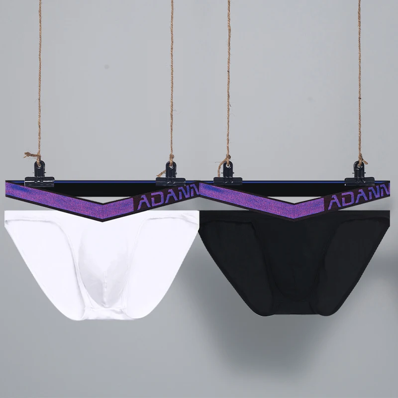 

1pc Modal Men's Underwear Sport Comfort Laser Gradient Belt Low Waist High Fork Ropa Interior Hombre Swimming Briefs Sexy