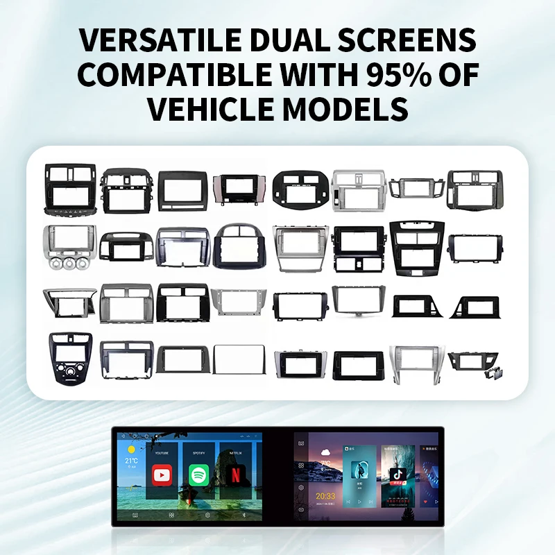Universal 23.6 21.6 Inch Navigation Car Tv Touch Screen  Front Passenger Seat Entertainment Autoradio Android Dual Screen