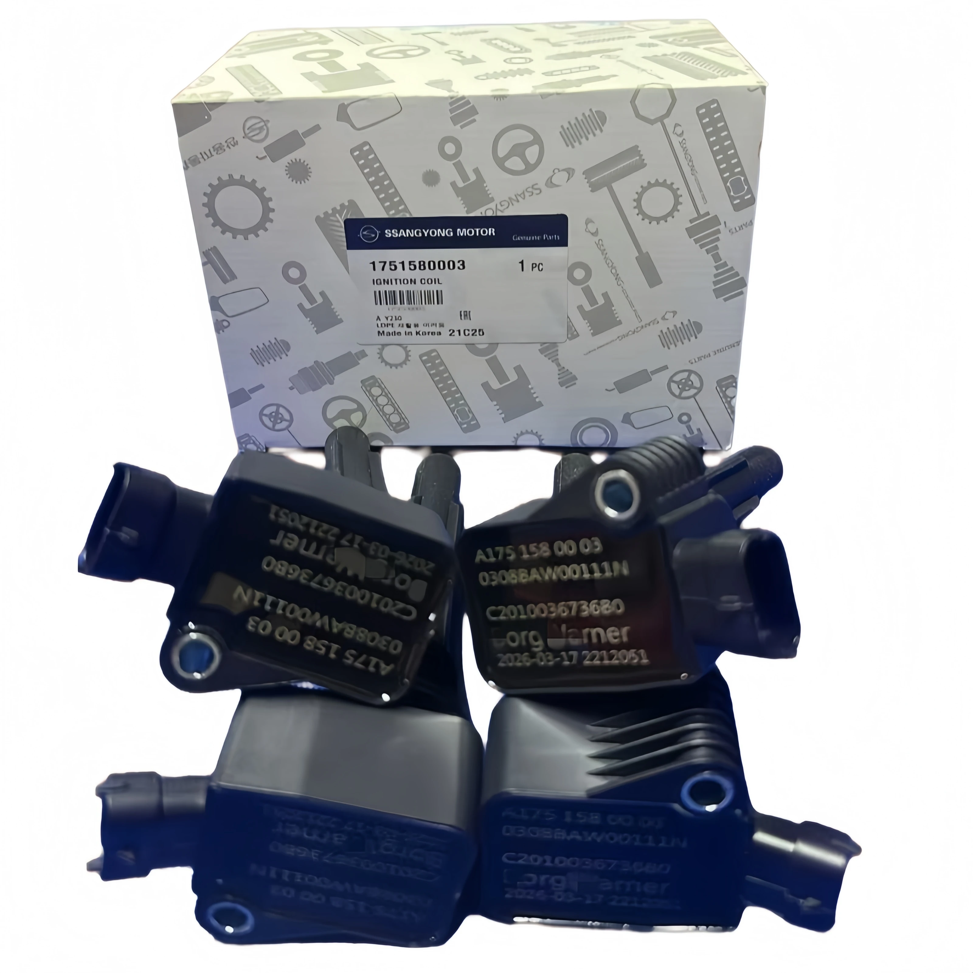 

4PCS 1751580003SSANGYONG 1.5-liter engine coil is compatible with TORRES/HYBRID/KORANDO(II)/TIVOLI/XLV/ACTYON/HYBRID