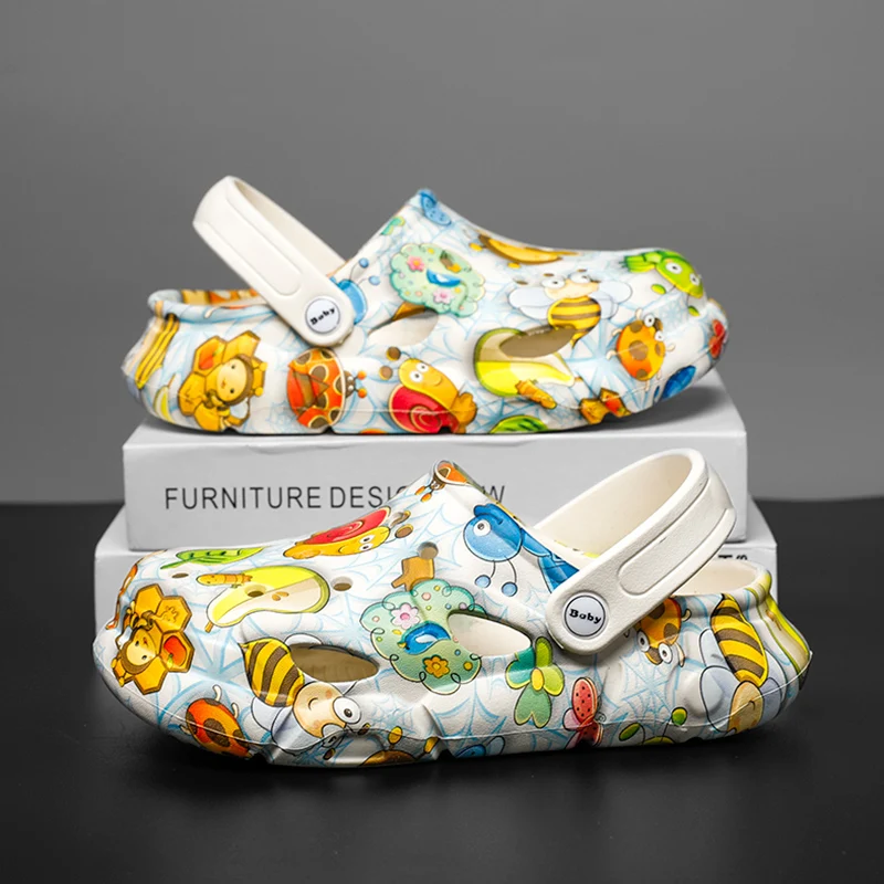 Zapatillas para niños y niñas, zuecos de agua EVA, zapatillas informales ligeras, zapatillas de dinosaurio de dibujos animados, sandalia para niño