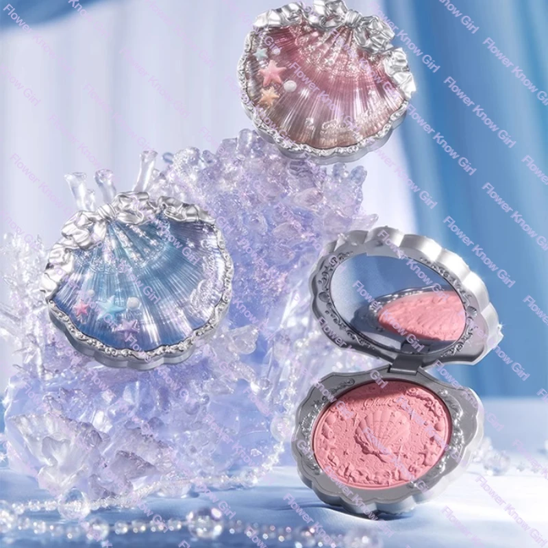Flor sabe jóia de concha cetim de seda blush duradouro fosco soprando natural brilho cosméticos faciais 5g