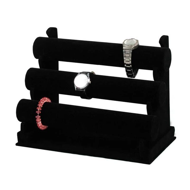 Bracelet Holder With 3-Tier Shelf Jewelry Storage Rack Bracelet Display Stand Organizer For Watches Bracelets Scrunchie