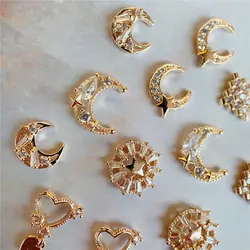 10pcs Luxury Kawaii Star Sailor Moon Alloy Nail Art Parts Zircon Crystal Manicure Nails Accesorios Supplies Decorations Charms